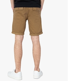 bermuda homme en coton stretch avec ceinture elastique beige shorts et bermudasC108001_3