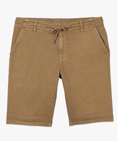 bermuda homme en coton stretch avec ceinture elastique beige shorts et bermudasC108001_4