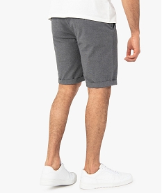 bermuda homme en toile de coton extensible gris shorts et bermudasC108601_3