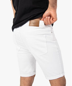 bermuda homme en coton extensible aspect jean blancC109001_2