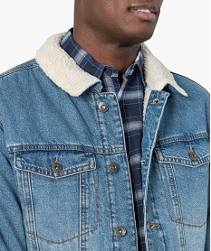 veste en jean homme doublee sherpa gris vestes de costumeC110601_2