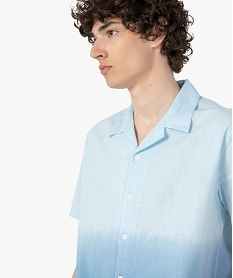 chemise homme a manches courtes effet tie and dye bleu chemise manches courtesC112001_2