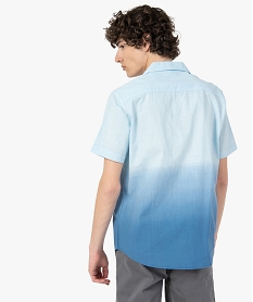 chemise homme a manches courtes effet tie and dye bleu chemise manches courtesC112001_3