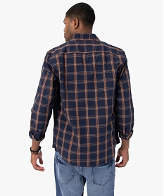 chemises homme a carreaux coupe regular imprime chemise manches longuesC113001_3