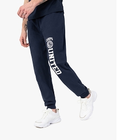 GEMO Pantalon de jogging homme avec inscription - Camps United Bleu