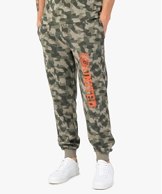 GEMO Pantalon de jogging homme avec inscription - Camps United Vert