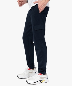 pantalon de jogging homme avec larges poches a rabat bleu pantalonsC113801_2