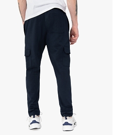 pantalon de jogging homme avec larges poches a rabat bleuC113801_3