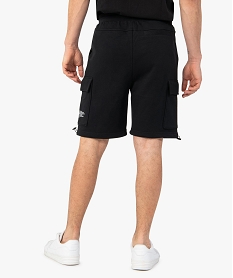 bermuda homme en maille avec bas de jambes ajustables noir shorts et bermudasC114301_3