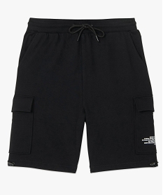 bermuda homme en maille avec bas de jambes ajustables noir shorts et bermudasC114301_4