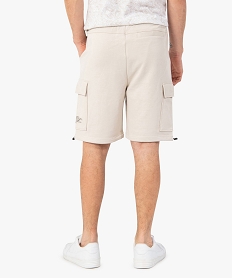 bermuda homme en maille avec bas de jambes ajustables beige shorts et bermudasC114401_3