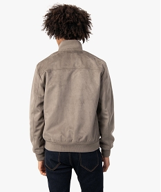 blouson homme en suedine avec finitions bord-cote brunC115001_2