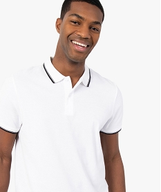 polo a manches courtes et finitions contrastantes homme blanc polosC116101_2