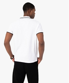 polo a manches courtes et finitions contrastantes homme blanc polosC116101_3