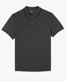 polo homme a manches courtes et finitions contrastantes grisC116201_4