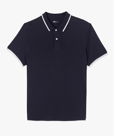 polo homme a manches courtes et finitions contrastantes bleuC116301_4