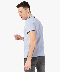 polo a manches courtes et finitions fantaisie homme bleu polosC116401_3