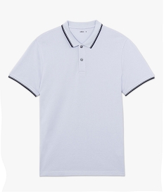 polo homme a manches courtes et finitions contrastantes bleu polosC116401_4