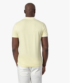 polo a manches courtes et finitions contrastantes homme jaune polosC116501_3