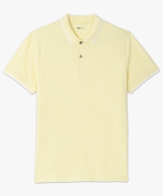 polo a manches courtes et finitions contrastantes homme jaune polosC116501_4