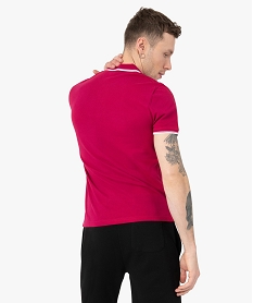 polo a manches courtes et finitions contrastantes homme rose polosC116601_3