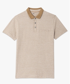 polo homme a fines rayures et manches courtes brun polosC116701_4