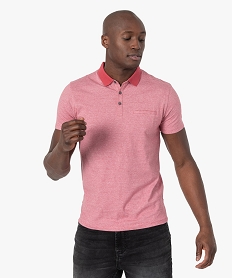 polo homme a fines rayures et manches courtes roseC116901_1