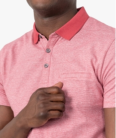 polo homme a fines rayures et manches courtes rose polosC116901_2