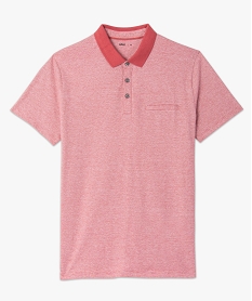 polo homme a fines rayures et manches courtes rose polosC116901_4