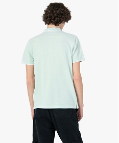 polo homme a manches courtes en maille piquee vert polosC117301_3