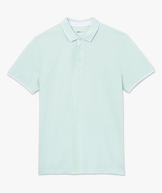 polo homme a manches courtes en maille piquee vert polosC117301_4