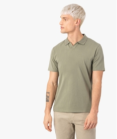 polo homme uni sans boutons a manches courtes vert polosC117501_1