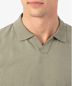 polo homme uni sans boutons a manches courtes vert polosC117501_2