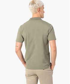 polo homme uni sans boutons a manches courtes vert polosC117501_3