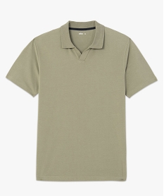 polo homme uni sans boutons a manches courtes vert polosC117501_4