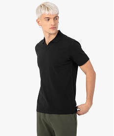 polo homme uni sans boutons a manches courtes noir polosC117601_1