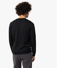 pull homme a col rond en coton noirC118301_3