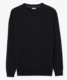 pull homme a col rond en coton noir pullsC118301_4