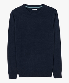 pull homme a col rond en coton bleu pullsC118401_4