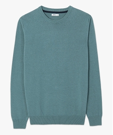 pull homme a col rond en coton vert pullsC118501_4