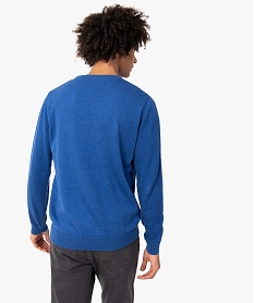 pull homme a col rond en coton bleu pullsC118801_3