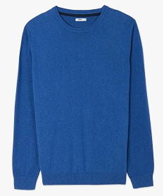 pull homme a col rond en coton bleu pullsC118801_4