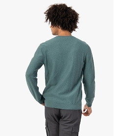 pull homme col fantaisie effet 2 en 1 vert pullsC119301_3