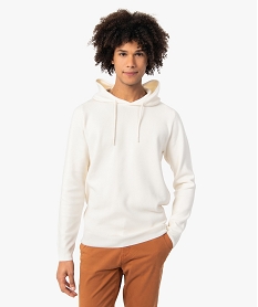 pull homme a capuche facon sweat beige pullsC120001_1