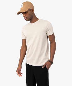 tee-shirt homme a manches courtes et col rond beige tee-shirtsC120701_1