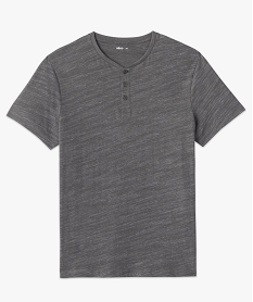 tee-shirt a manches courtes et col tunisien homme gris tee-shirtsC121301_4