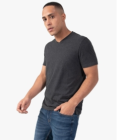 tee-shirt a manches courtes et col v homme grisC121701_2