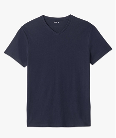 tee-shirt a manches courtes et col v homme bleu tee-shirtsC121801_4