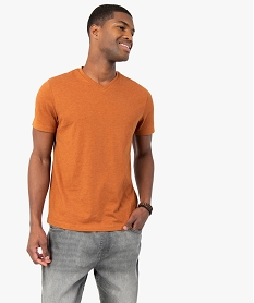 tee-shirt a manches courtes et col v homme brun tee-shirtsC122001_1