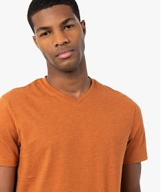 tee-shirt a manches courtes et col v homme brun tee-shirtsC122001_2